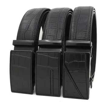 

Men's Artificial Leather Belt Business PU Belt Iron Automatic Buckle Ratchet Belts For Men Free Shipping