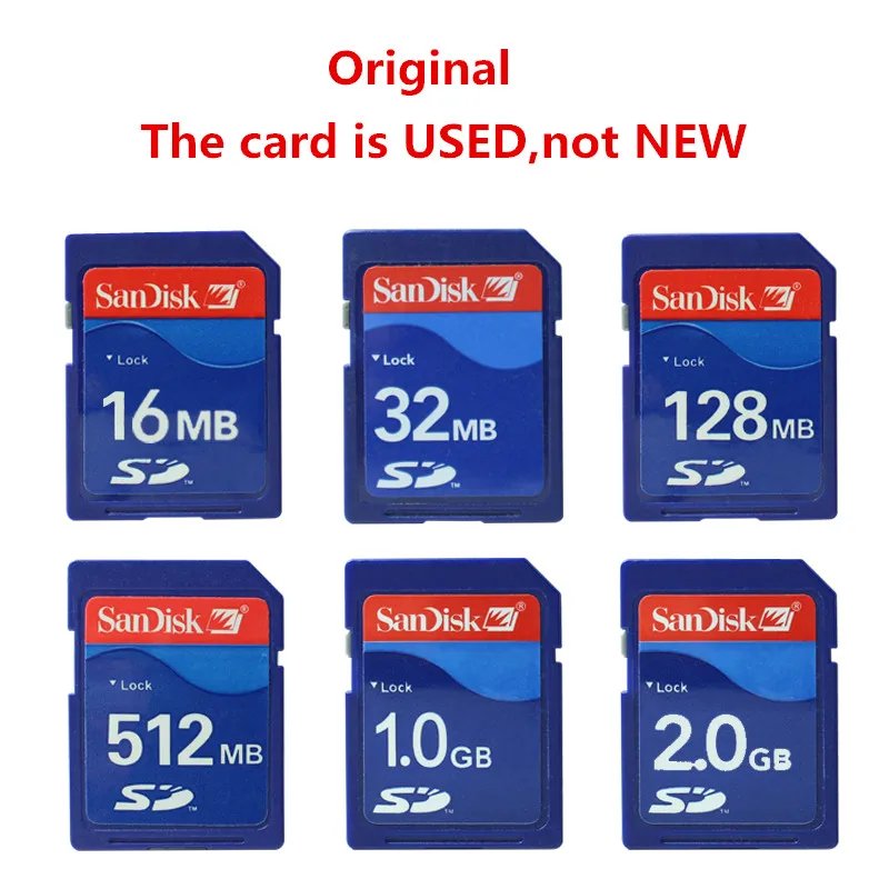 100% оригинальная SD Карта SanDisk 2 ГБ 1 512 Мб 128 МБ 32 16 карта памяти|Карты памяти| |