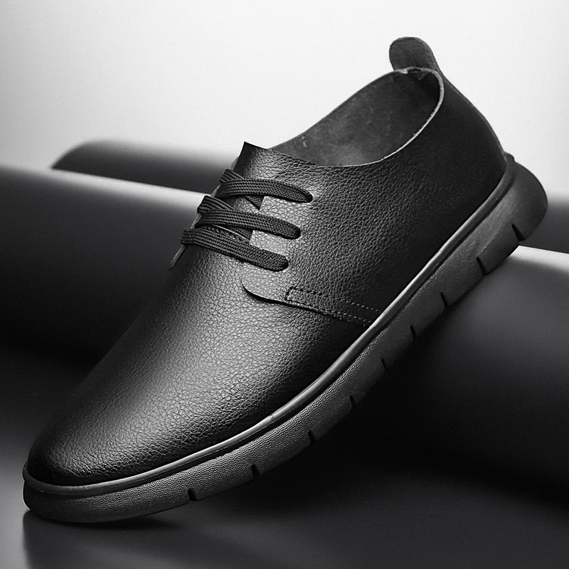 

CASOIPRA High Quality Men Casual Shoes Genuine Leather Oxford Shoes Black Brown Lace Up Dress Formal Shoes Cowhide Luxury Flats