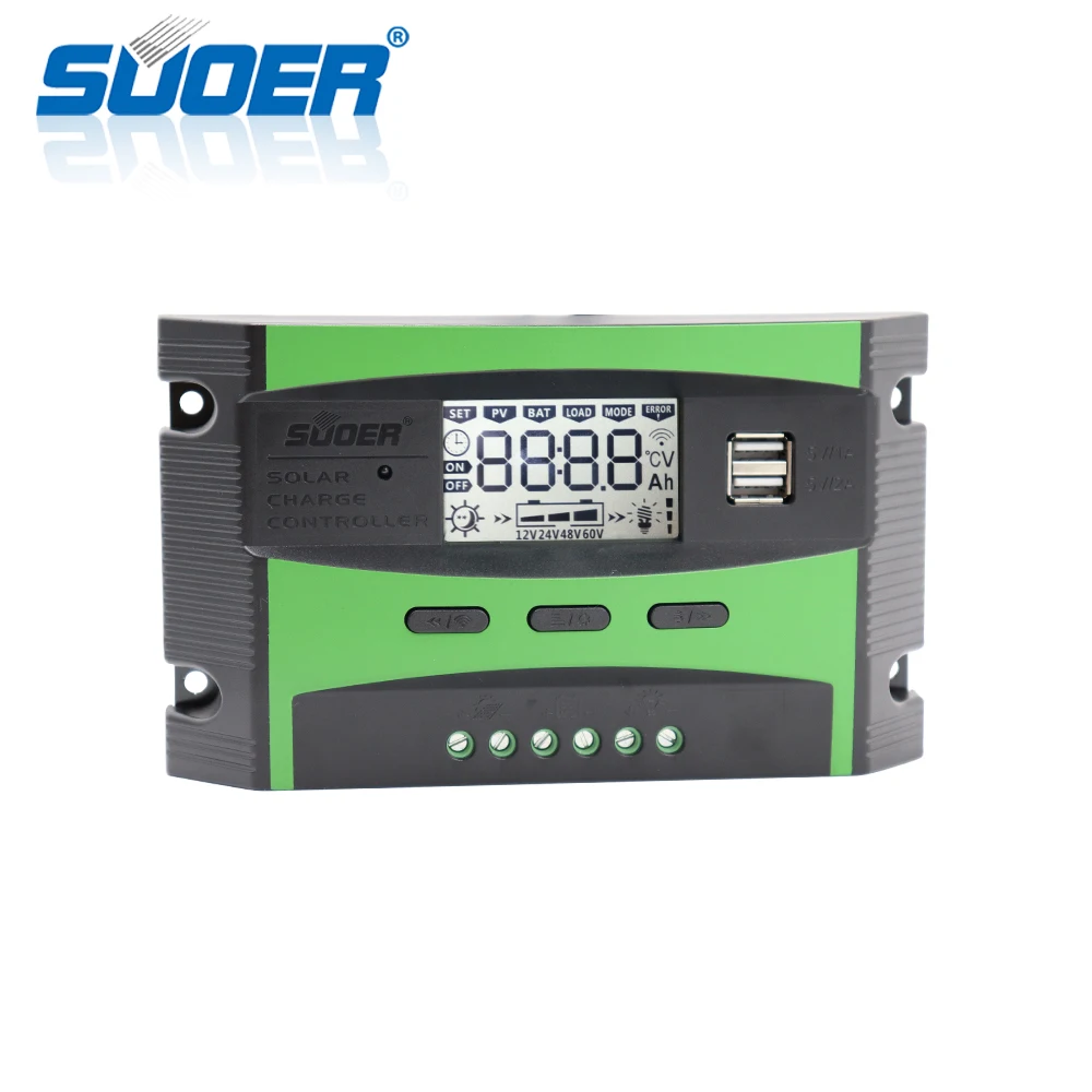 Suoer【 PWM Контроллер заряда 】 Двойные USB интерфейсы домашняя система солнечного