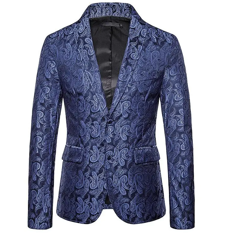 Костюмы для мужчин Блейзер masculino slim fit casaco jaqueta masculina красочные cashew цветок две пряжки пальто мужская куртка