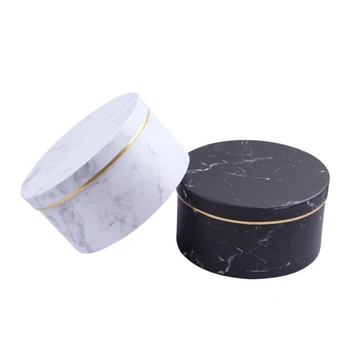 

Christmas Creative Simple Marble Style Gift Box Florist Hat Boxes Gift Bag Candy Box Packaging Flowers Gifts Party Supplies