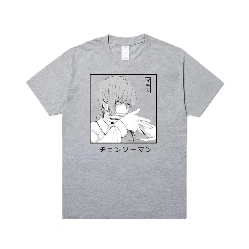 Motosserra Quente Homem MAKIMA Camiseta Anime Japonesa Manga Gráfica Tops  Desenho Animado Engraçado Unissex Hip Hop Camisetas Masculina