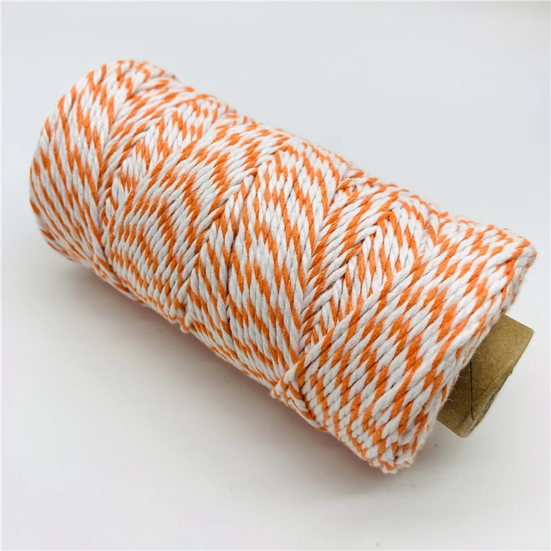 2mm Cotton rope 10yards/Lot Colorful Twisted String for Home Decor Handmade Christmas DIY Gift Wrap