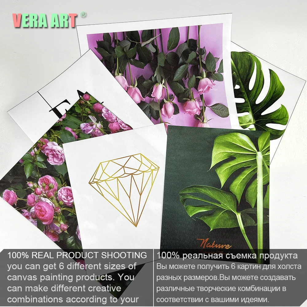 Billige Neue 6 Stück Fowers Poster Und Druck Leinwand Malerei Bild Decor Nordic Kunst Bild Auf Der Wand Dekoration Poster Quadro kunst