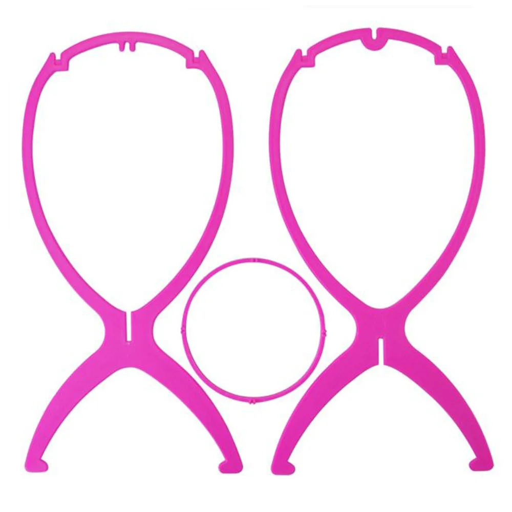 

New Plastic Wig Stand Stable Durable Holder Display Rack For Wigs Standing 4 Colors Pink/Blace/Blue/White 5pcs/lot