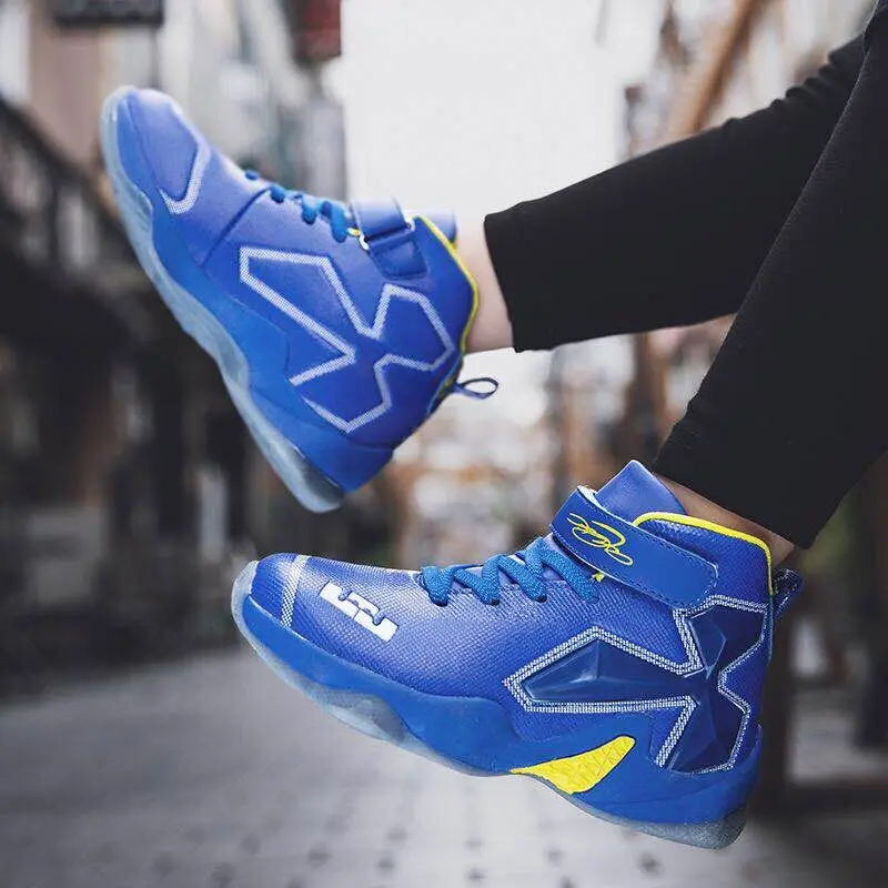 

High Quality Winter Warm Kids Sneakers Boys Basketball Shoes Non-slip Leather Children Sport Shoes Outdoor Boys Basket Shoes