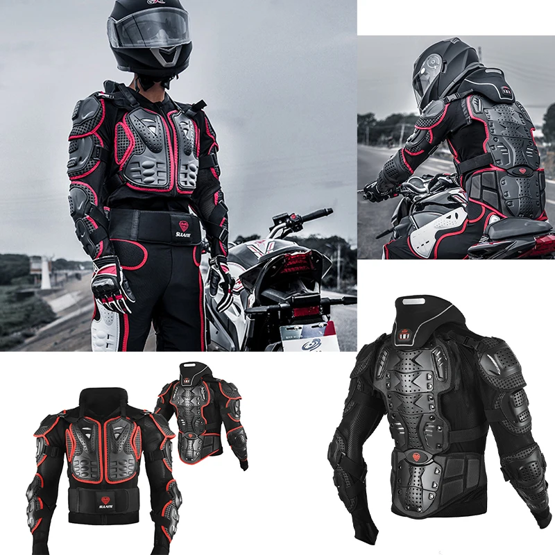 

SULAITE Motorcycle Jackets Motorcycle Armor Racing Body Protector Jacket Motocross Motorbike Protective Gear + Neck Protector