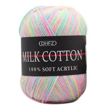 

DIY Soft Wool Crochet Kniting Yarn 3 Strands of Colored Floral Lines Knit Wool Yarn Baby Yarn for Knitting Sweater Hats