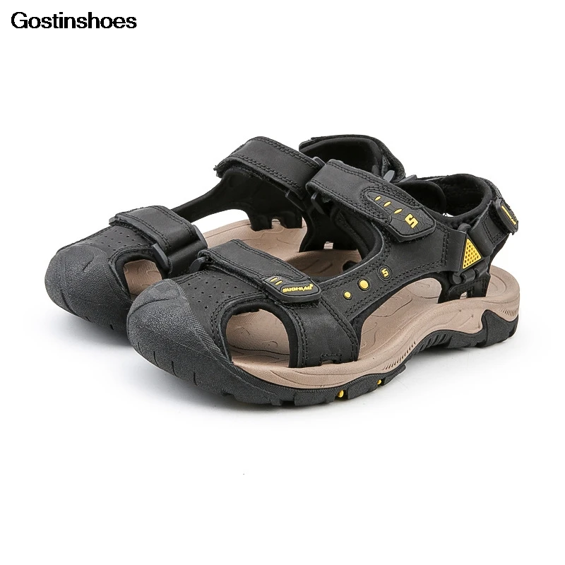 Sandalias De Hombre Playa модные повседневные мужские сандалии из воловьей кожи летние