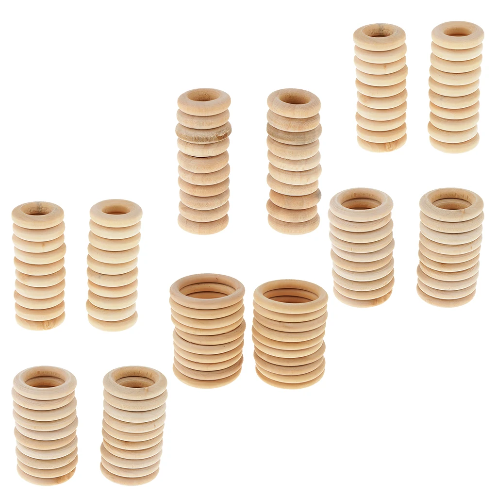 20Pcs DIY Handmade Jewelry Accessories Wooden Ring Necklaces Bags Pendants