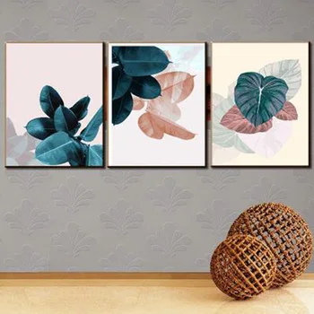

Painting By Numbers Frameworks Coloring by Numbers Pictures Home Decor Canvas Leaves Decorations Modular Pictures 3pcs/lot