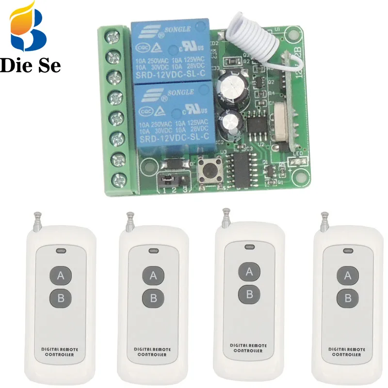 DC12V 10A 2CH переключатель дистанционного управления беспроводной приемник релейный