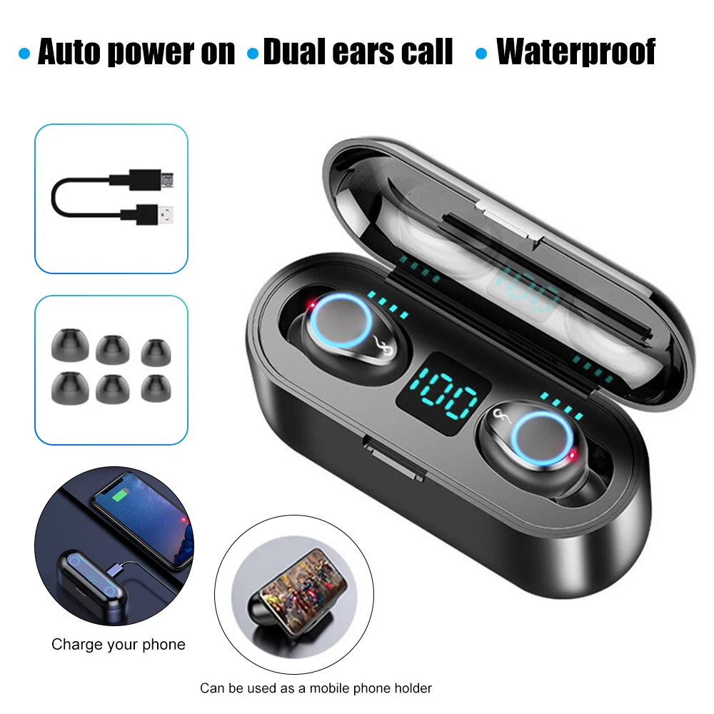 Беспроводные наушники Bluetooth 5 0 стерео звук для телефонов настоящие с
