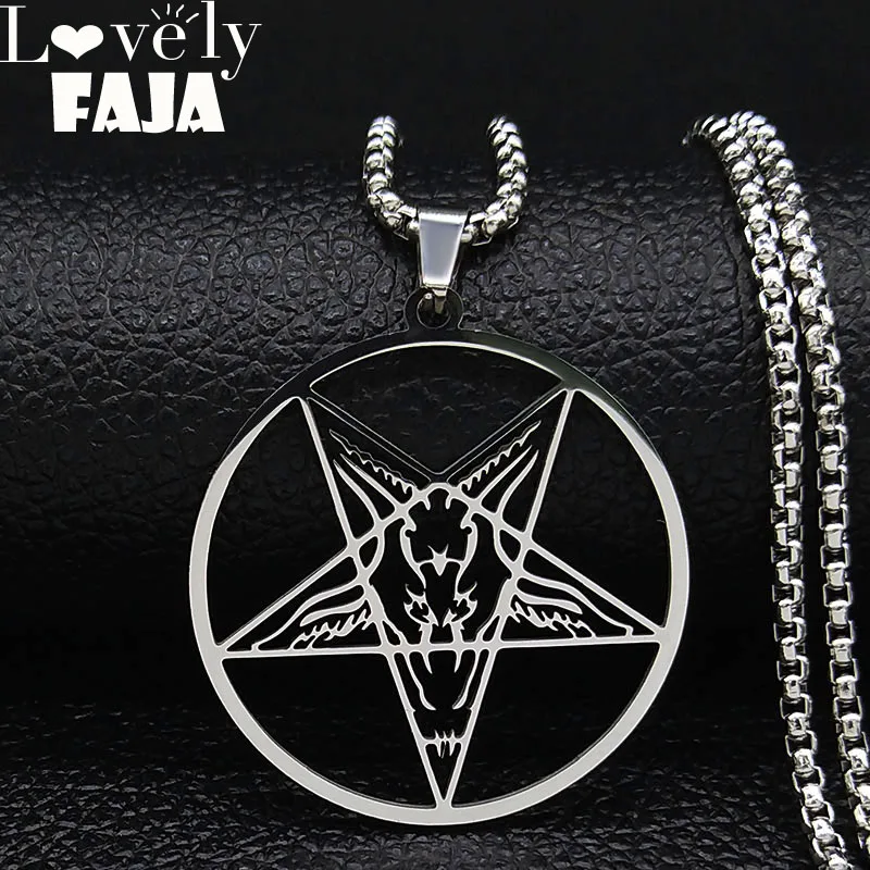 Big Sigil Baphomet necklace pendant Goat pin jewerly satanic pin Lucifer patch 