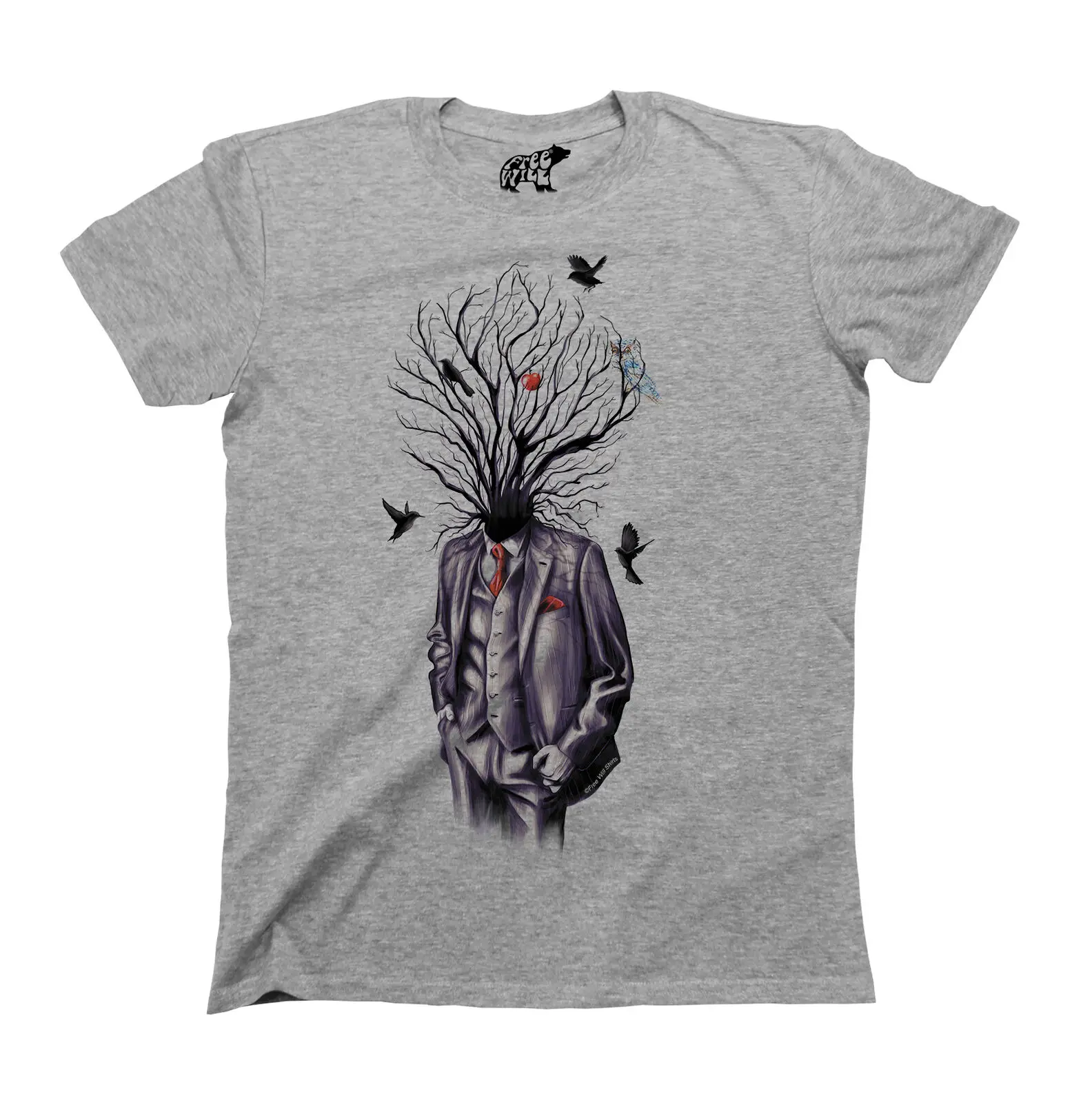 Tree Art Head Suit T-Shirt Mens Ladies Unisex Gothic Arty Top |