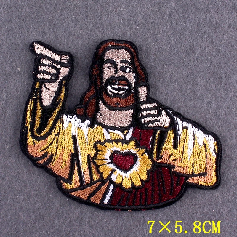 Embroidery Patch Art Things Patches For Clothing With Iron DIY Jesus Patch Iron On Patches On Clothes Stripes Badges On Backpack