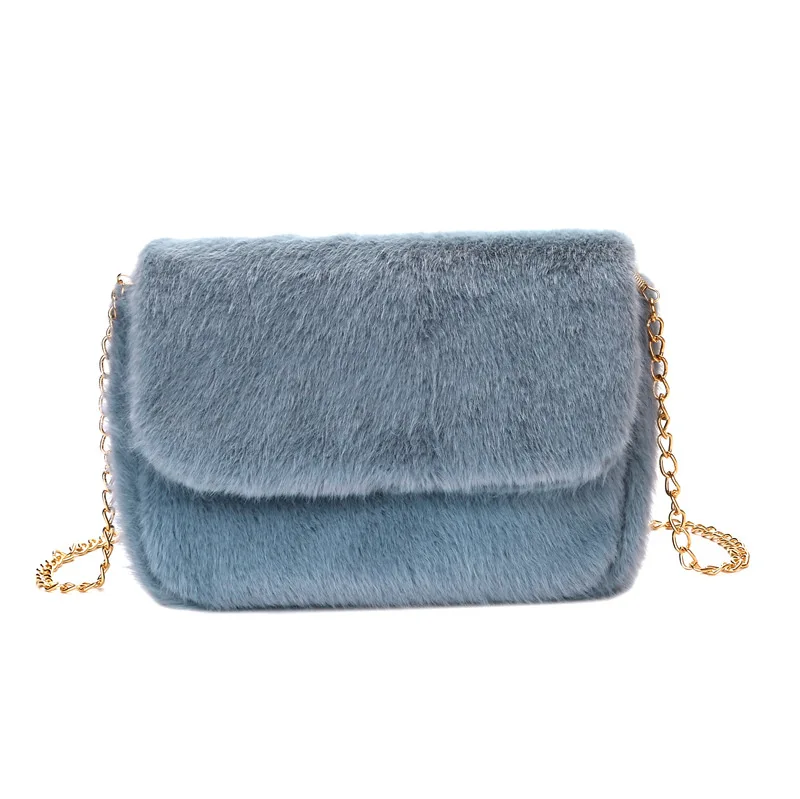 

Plush Bag Women's 2019 Autumn Winter Tide Europe And The United States More Cross-Body Bag Chain Simple Shoulder Bag