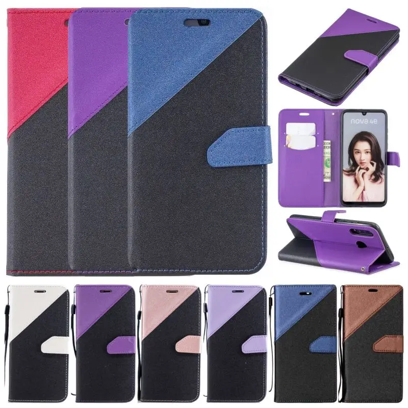 

Contrast Color Phone Case Wallet For Fundas Huawei P30 Pro P9 Lite 2016 P8 Lite Y9 Y7 Y6 2019 Y5 2 Y3 II GR5 2017 Y5II Y6II O09E