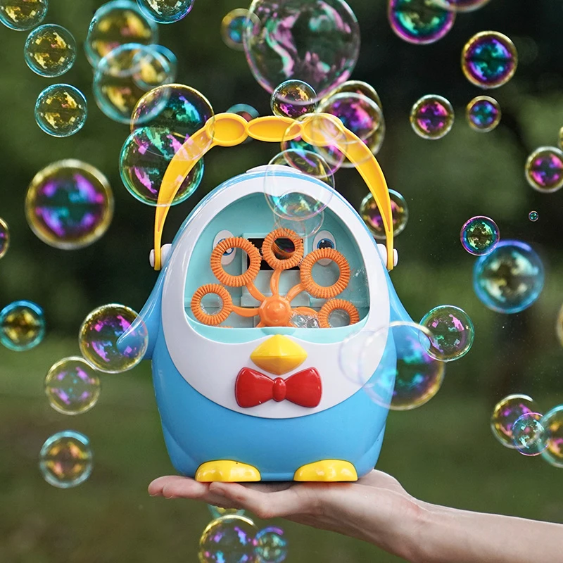Пингвин полностью автоматическая воздушно-пузырчатая воздуходувка для выдувания воды игрушки пузырьковое мыло уличные детские игрушки родитель-ребенок Интерактивная Подарочная игрушка для ребенка