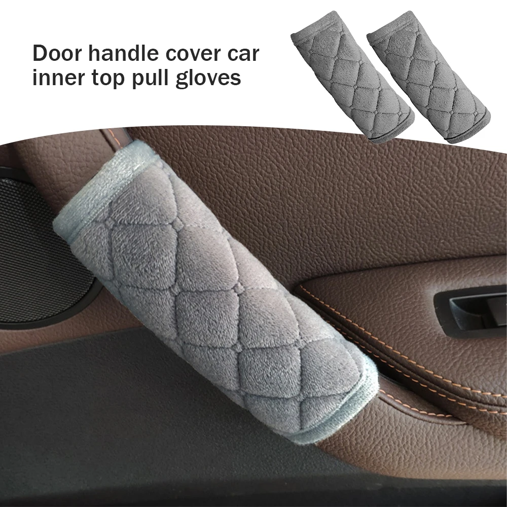 Car Interior Accessories Car Interior Door Handle Cover Soft Plush Armrest Handle Protector Internal Auto Door Handrail Covers Car Roof Holder Protection car interior accessories