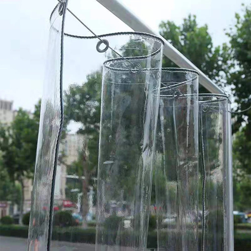 Bâche Transparente avec Oeillets Exterieur Plastique Serre terrasse bâches  de Protection étanche pour extérieur Meubles Jardin 2x3m