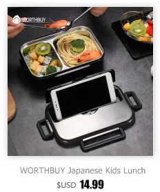 WORTHBUY Japanese Plastic Lunch Box For Kids School Microwave Bento Box With Compartment Tableware Leak-Proof Food Container Box
