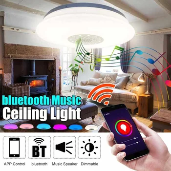 

Modern RGB Dimmable LED Ceiling Lights Livingroom bluetooth Music Lamp with APP Control Remote Control 220V 60W