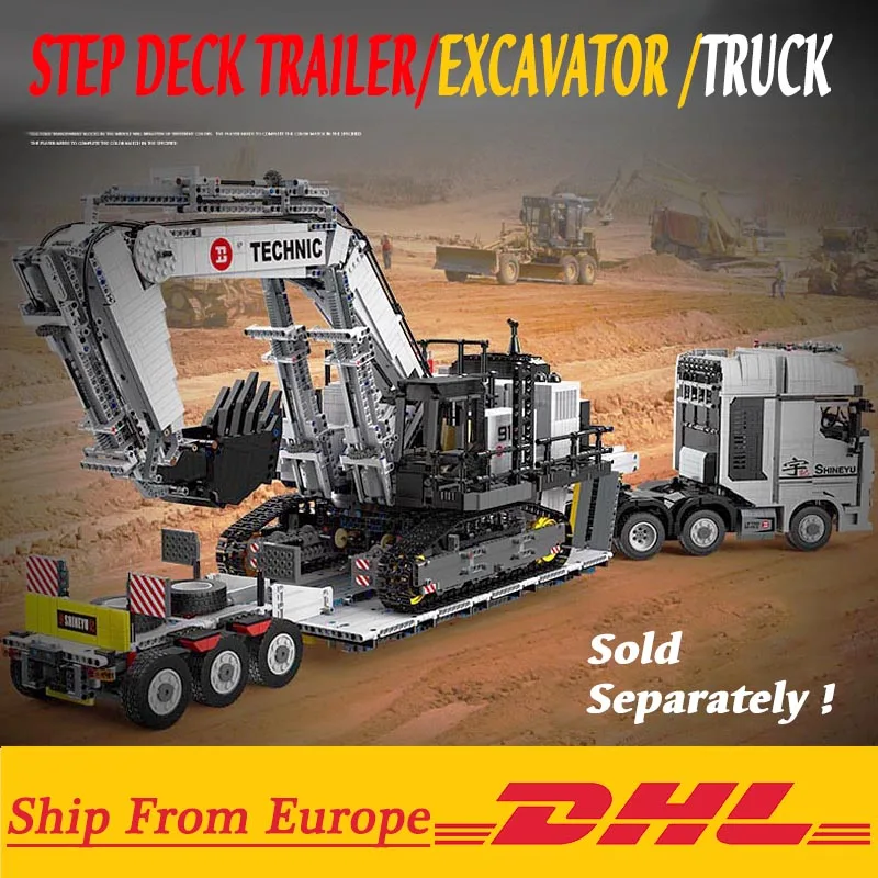 Technical Excavator Car Engineering RC Motor Machnical Digger Model Kit Building Blocks Bricks Gifts Toys Compatible with 42100