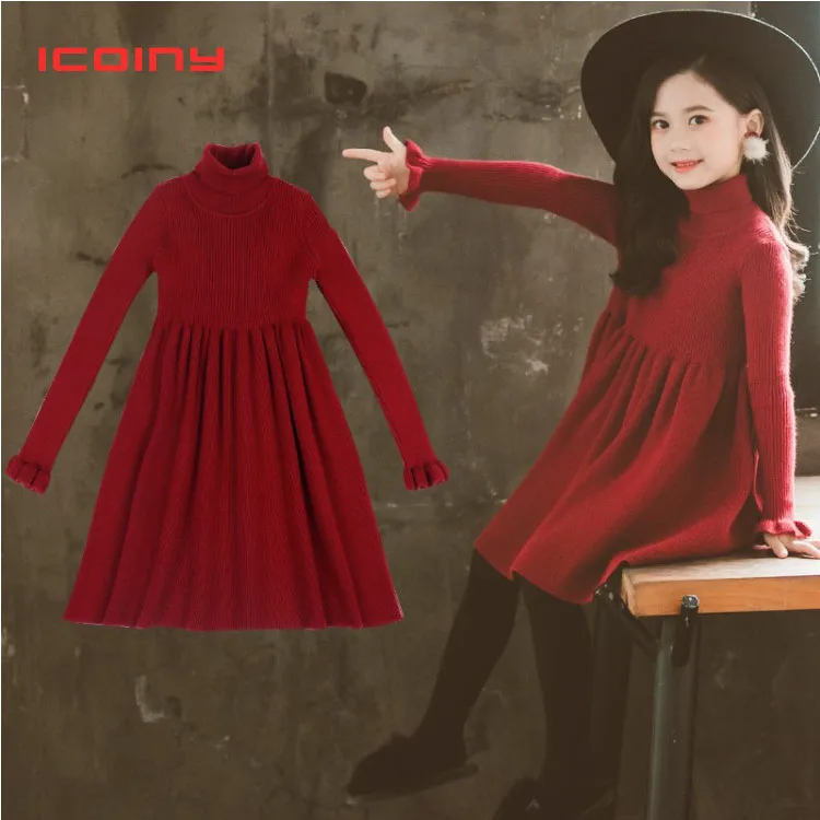 kids red sweater dress