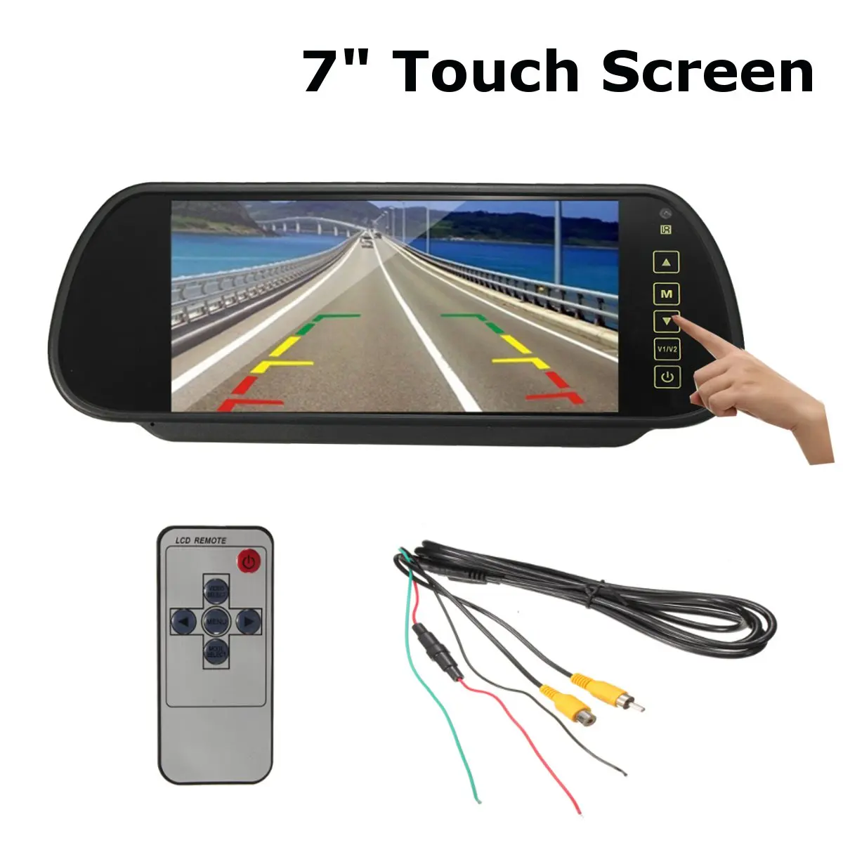 Универсальная 7 ''TFT LCD широкоформатная сенсорная кнопка Поддержка PAL / NTSC