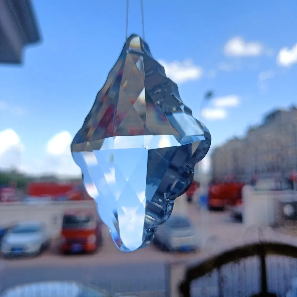 75mm Lucky Knot Crystal Prisms Rhombus Hanging Chandelier Crystals Replacement Feng Shui Pendant Suncatcher for Windows Decor