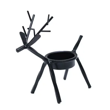 

4/6Pcs Candle Holders Creative European Iron Art Deer Candlestick Xmas Decor