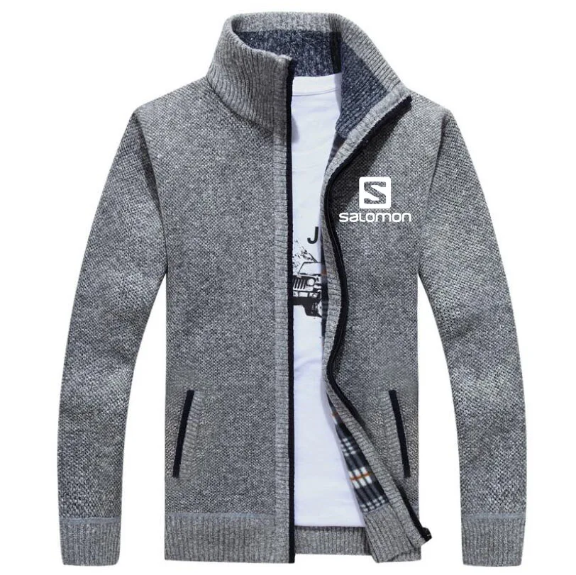 

2019 New Men Autumn Winter Print the letters Standing collar zipper Coats Male Thick Mens Fashion coat Jackets Casual Zipper