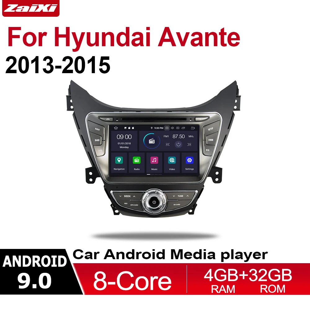 

ZaiXi 4GB android 9.0 car dvd player for Hyundai Avante 2013~2015 Multimedia GPS Navigation Map Autoradio WiFI Bluetooth