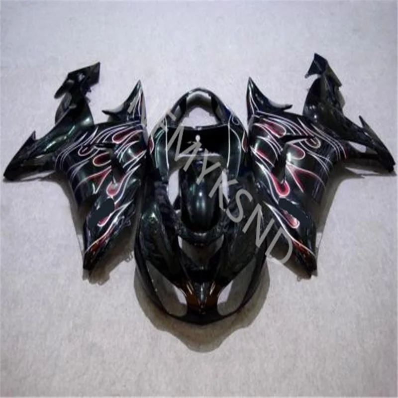 

Комплект обтекателей для мотоцикла Kawasaki Ninja ZX10R 06-07 ZX 10R 06 07 ZX-10R 2006 2007 обтекатель с черным и красным пламенем