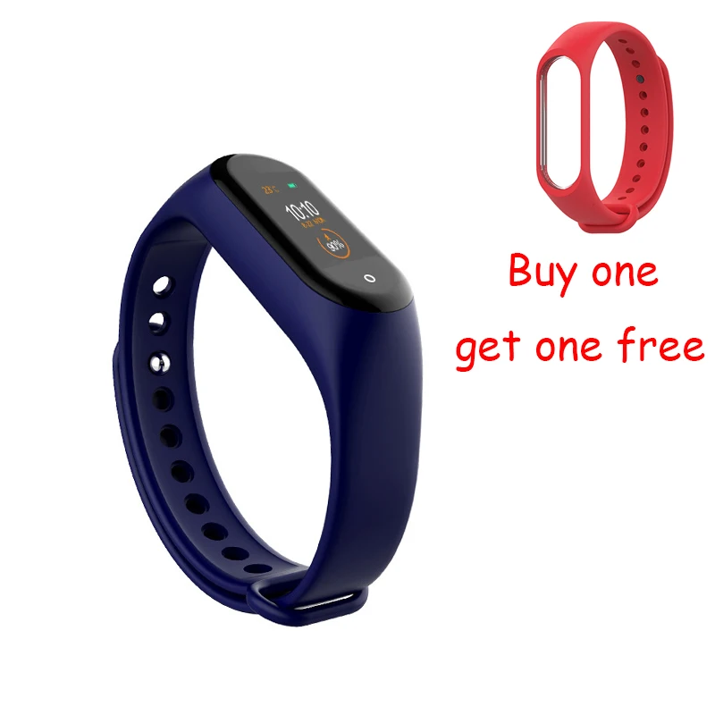 B-Blue M4 смарт-браслет Bluetooth спортивные часы Смарт-браслет цветной экран водонепроницаемый пульсометр фитнес для Android IOS W9D0701 - Color: B-Blue