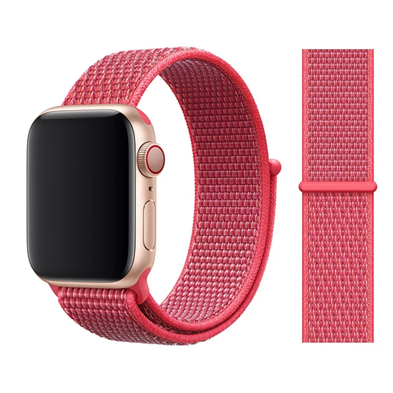 Спортивная петля для Apple watch Band 4 5 correa iwatch 3 2 1 42 мм 38 мм 44 мм 40 мм Apple watch ремешок браслет pulseira аксессуары - Цвет ремешка: Hibiscus