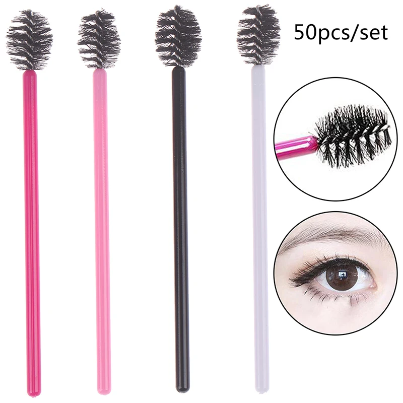 50pcs Disposable Eyelash Brush Eye Lashes Extension Individual Comb Mascara Wands Applicator Women Makeup Beauty Tools