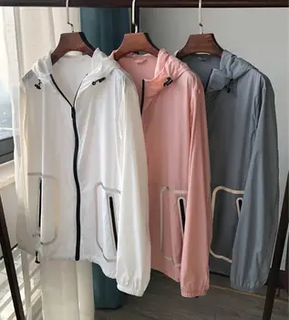 

Women And Men Zipper Protection Hooded Coat Unisex Long Sleeve Anti-ultraviolet Breathable Sunscreen Cardigan Jacket