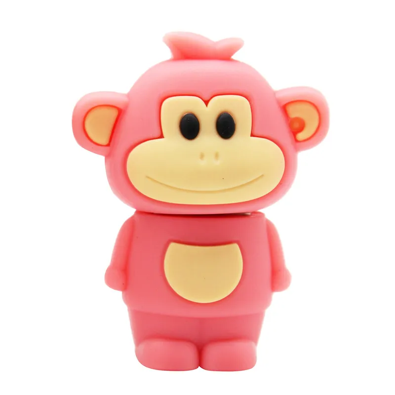 Флеш-накопитель TEXT ME cartoon Animal monkey 64 ГБ USB 2,0 usb 2,0 4 ГБ 8 ГБ 16 ГБ 32 ГБ - Цвет: pink