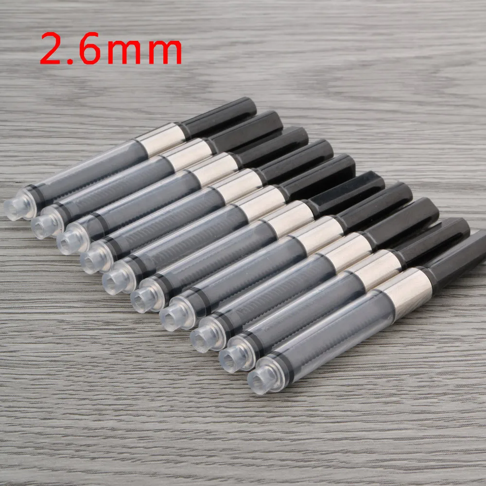 10Pc 2,6 MM agujero pequeño de plástico de Metal anillo de la escuela, la Oficina pluma estilográfica para escribir tinta convertidor depósito cartuchos