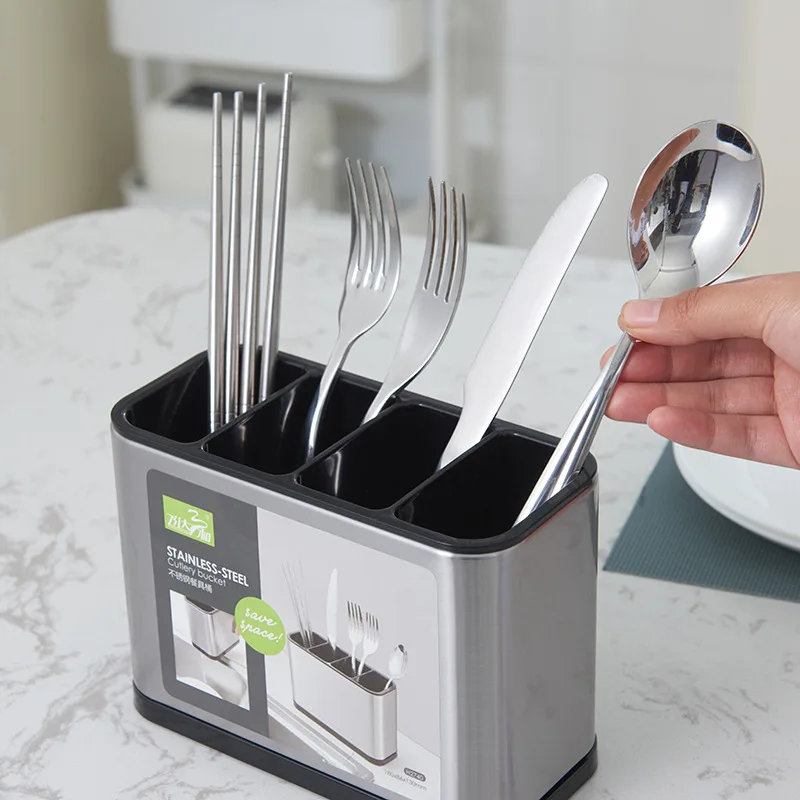 Cutlery Organizer Tableware Draining Chopstick Cage With Water Outlet Tray