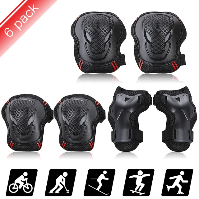 6PCS Knee Pads Elbow Pads Wrist Guards Protective Equipment Set Safety Protection Pads for Skateboard Cycling Riding For Adults 3