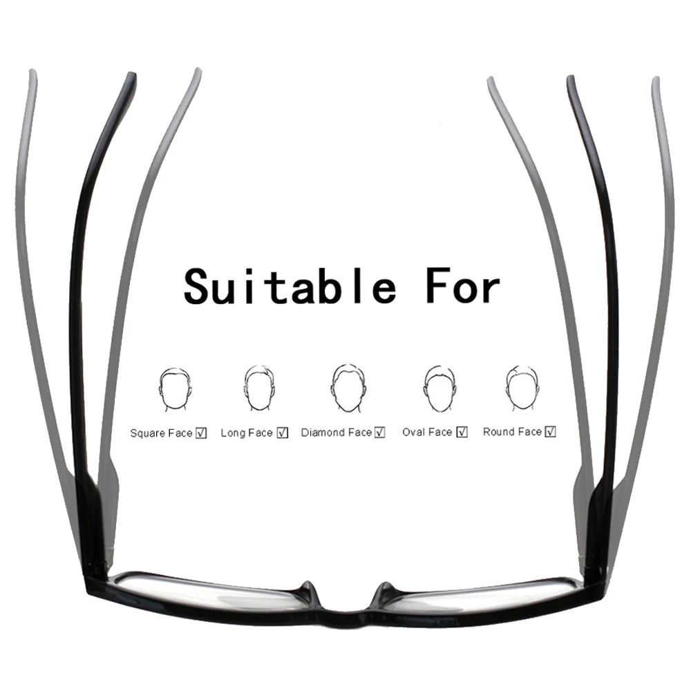 Turezing Classic Spring Hinge  Black Reading Glasses for Men and Women HD Eyeglasses Diopter +0.5+1.0+2.0+3.0+4.0+5.0+6.0 6