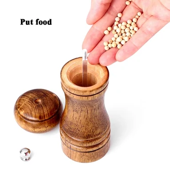 

New 3pc Ceramic Salt And Pepper Mill Manual Solid Wood Pepper Mill With Strong Adjustable Ceramic Grinder 5 Inch 8 Inch 10 Inch