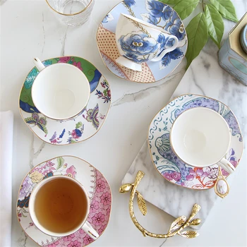 

Vintage Porcelain Coffee Cup And Saucer Bone China Coffee Set Europe Afternoon Tea Cup And Saucer Set Ceramic Dinner plates