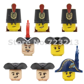

8pcs/lot Navy Figure Head set Loyal Imperial Guard Soldier Military SWAT Building Blocks Brick Pirate Model Toys