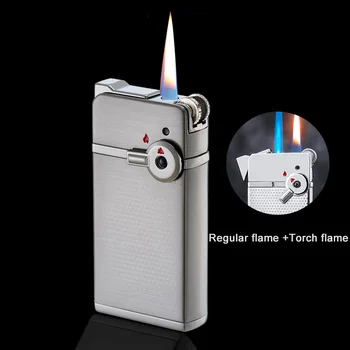 

Jobon Torch Lighter with 2 Kinds Flame Creative Grinding Wheel Refillable Jet Lighters for Cigar Cigarette