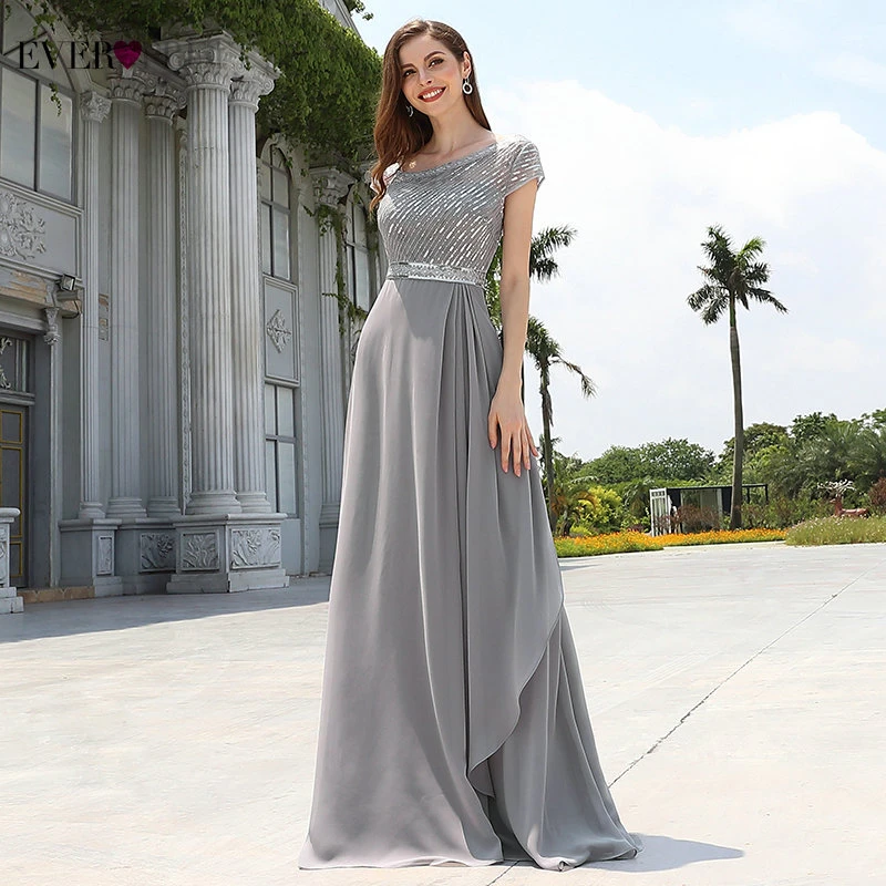 

Chiffon Prom Dress Elegant Ever Pretty A Line Sequined Ruffles Long Dresses For Women Formal Party Gown For Ladies Vestidos